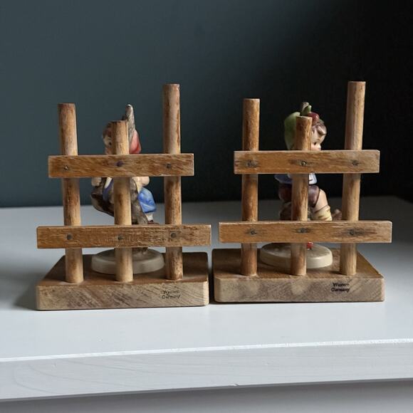 5" Apple Tree Boy & Apple Tree Girl Bookends Pair 252 1964 TMK3 Hummel Goebel C1 - Picture 9 of 15